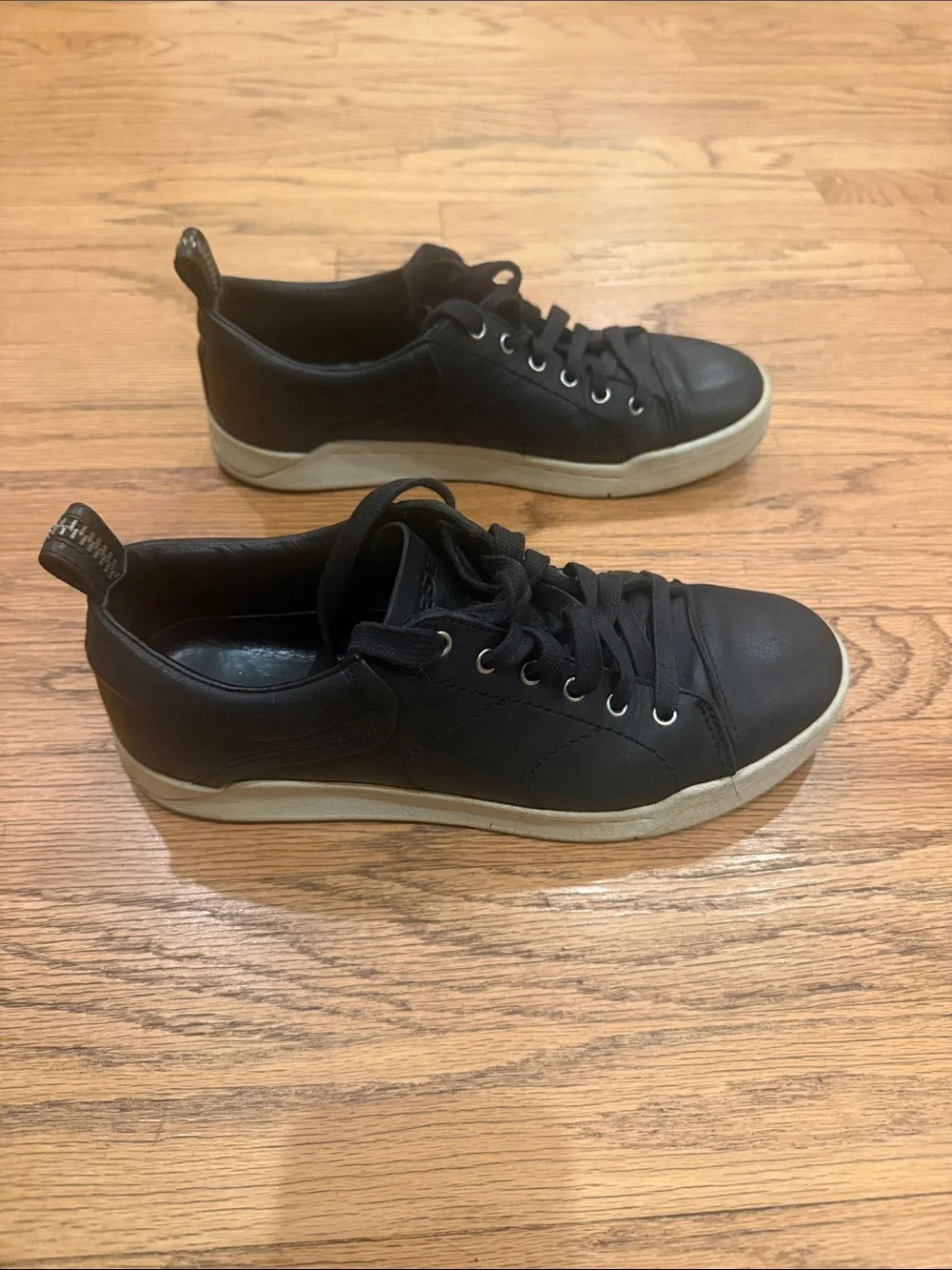 Diesel S-Marquise Low Black Leather Sneakers Luxury Casual Men’s US Size 9